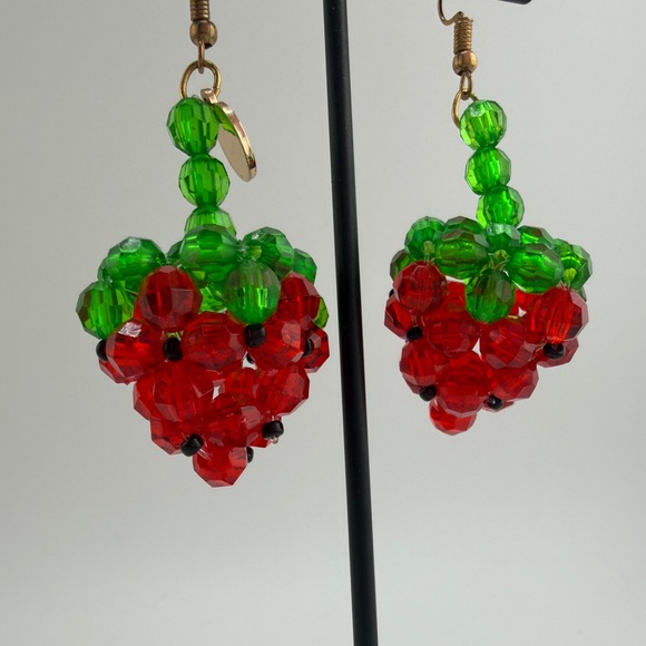 Susan Alexandra Beaded Strawberry Earrings - Picture 4 of 5